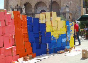 Installazione muro Piazza Duomo - Cefalù (Pa)